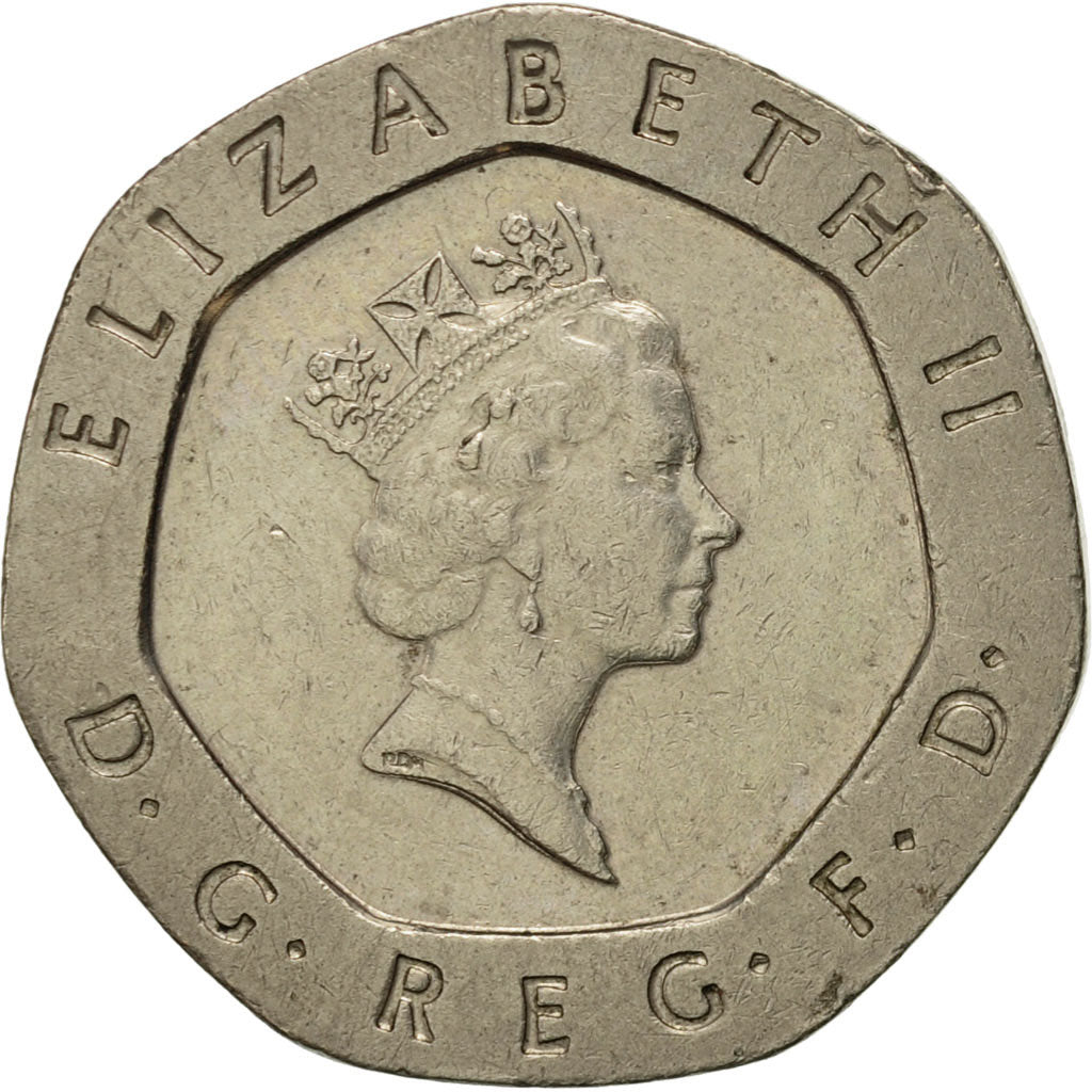 Coin, Great Britain, Elizabeth II, 20 Pence, 1985, AU(50-53), Copper-nickel