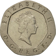 Coin, Great Britain, Elizabeth II, 20 Pence, 1985, AU(50-53), Copper-nickel