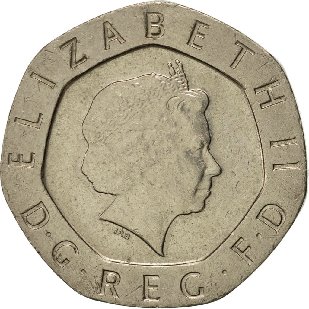 Coin, Great Britain, Elizabeth II, 20 Pence, 2000, AU(50-53), Copper-nickel