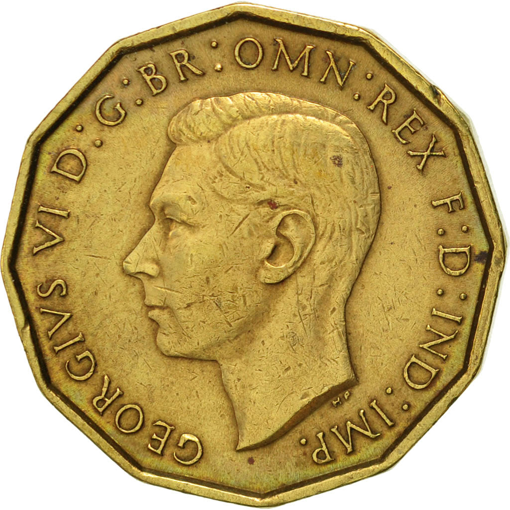 Coin, Great Britain, George VI, 3 Pence, 1940, AU(50-53), Nickel-brass, KM:849
