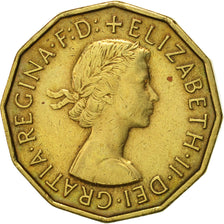 Coin, Great Britain, Elizabeth II, 3 Pence, 1958, AU(50-53), Nickel-brass