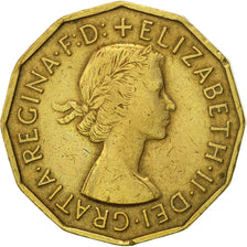 Münze, Großbritannien, Elizabeth II, 3 Pence, 1956, SS+, Nickel-brass, KM:900