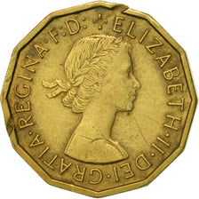 Coin, Great Britain, Elizabeth II, 3 Pence, 1963, AU(50-53), Nickel-brass