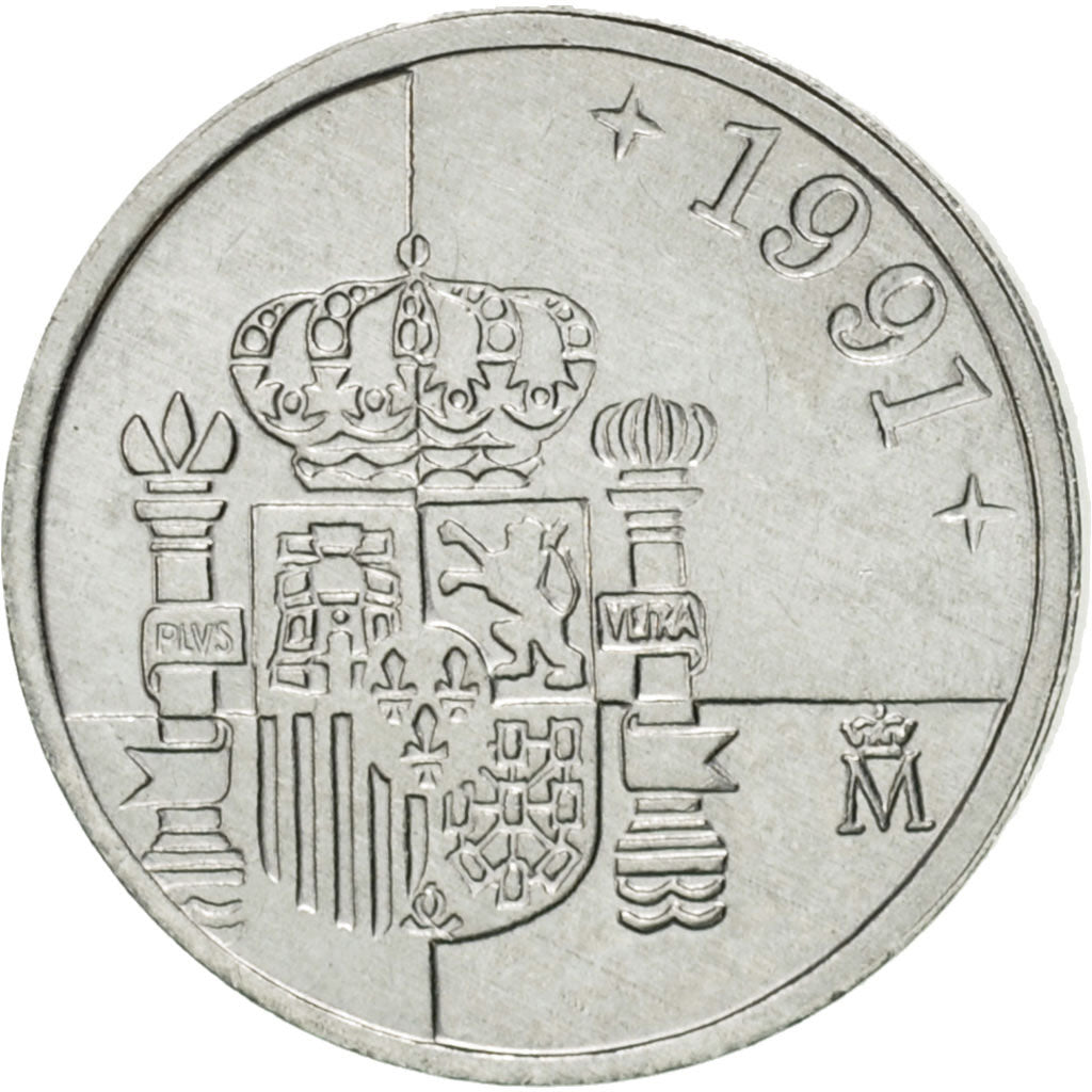 Münze, Spanien, Juan Carlos I, Peseta, 1991, VZ, Aluminium, KM:832