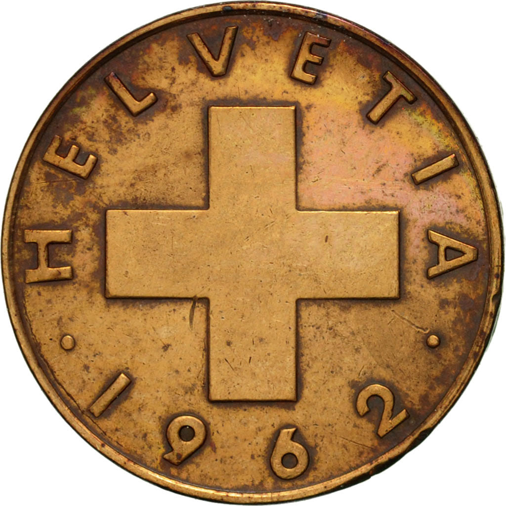 Munten, Zwitserland, Rappen, 1962, Bern, ZF+, Bronze, KM:46