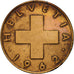 Coin, Switzerland, Rappen, 1962, Bern, AU(50-53), Bronze, KM:46