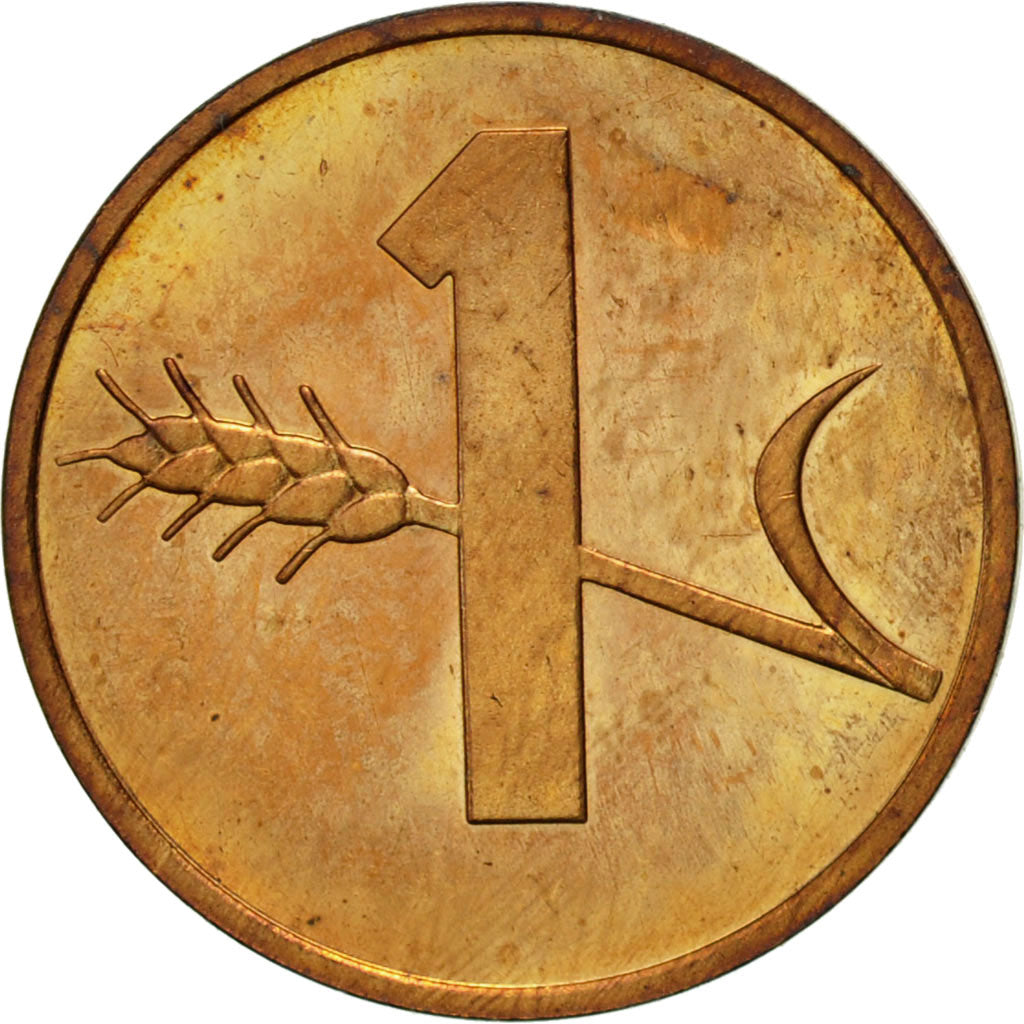 Coin, Switzerland, Rappen, 1977, Bern, AU(50-53), Bronze, KM:46