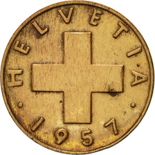 Munten, Zwitserland, Rappen, 1957, Bern, ZF+, Bronze, KM:46