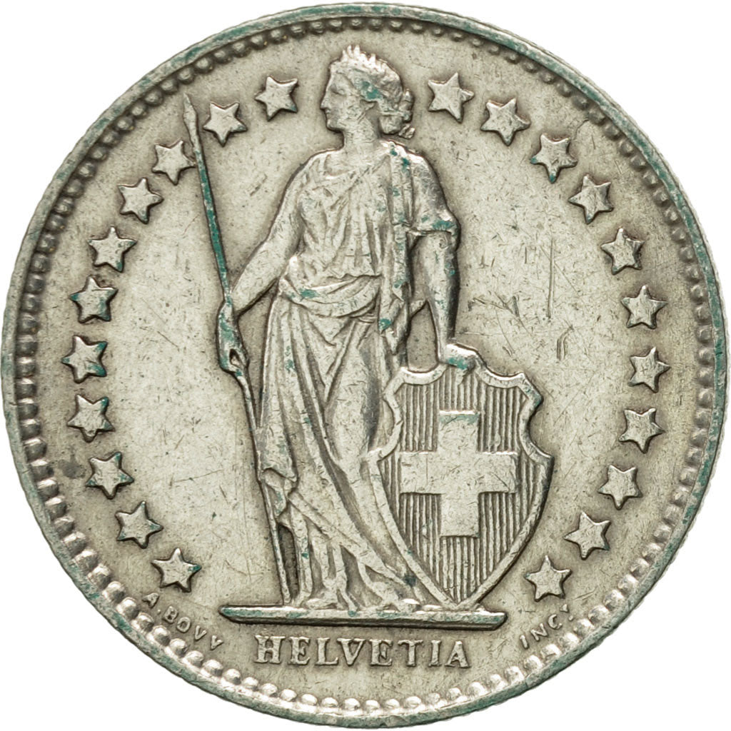 Schweiz, 1/2 Franc, 1955, Bern, SS+, Silber, KM:23