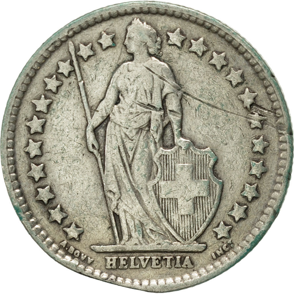 Coin, Switzerland, 1/2 Franc, 1934, Bern, AU(50-53), Silver, KM:23