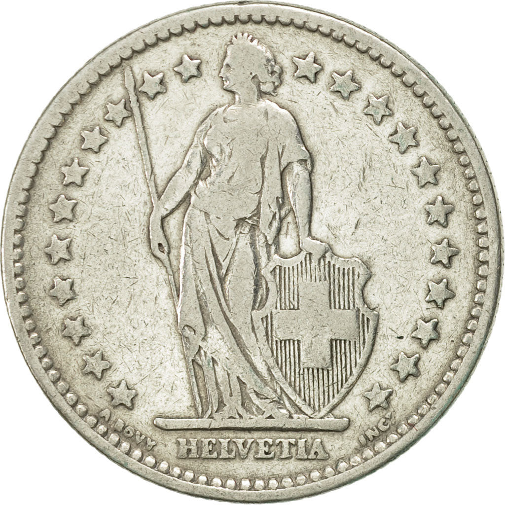 Coin, Switzerland, 2 Francs, 1912, Bern, VF(30-35), Silver, KM:21