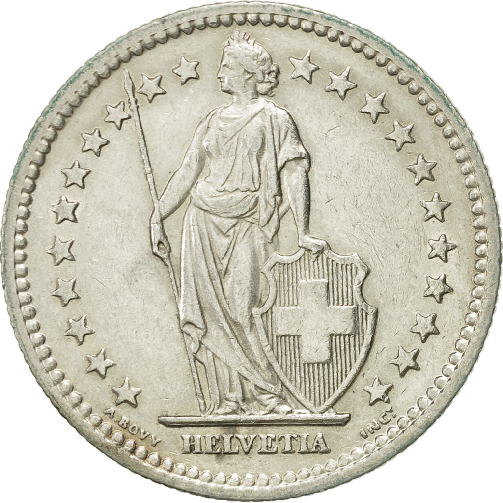 Coin, Switzerland, 2 Francs, 1948, Bern, AU(55-58), Silver, KM:21