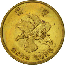 Hong Kong, 50 Cents, 1997, AU(50-53), Brass plated steel, KM:74