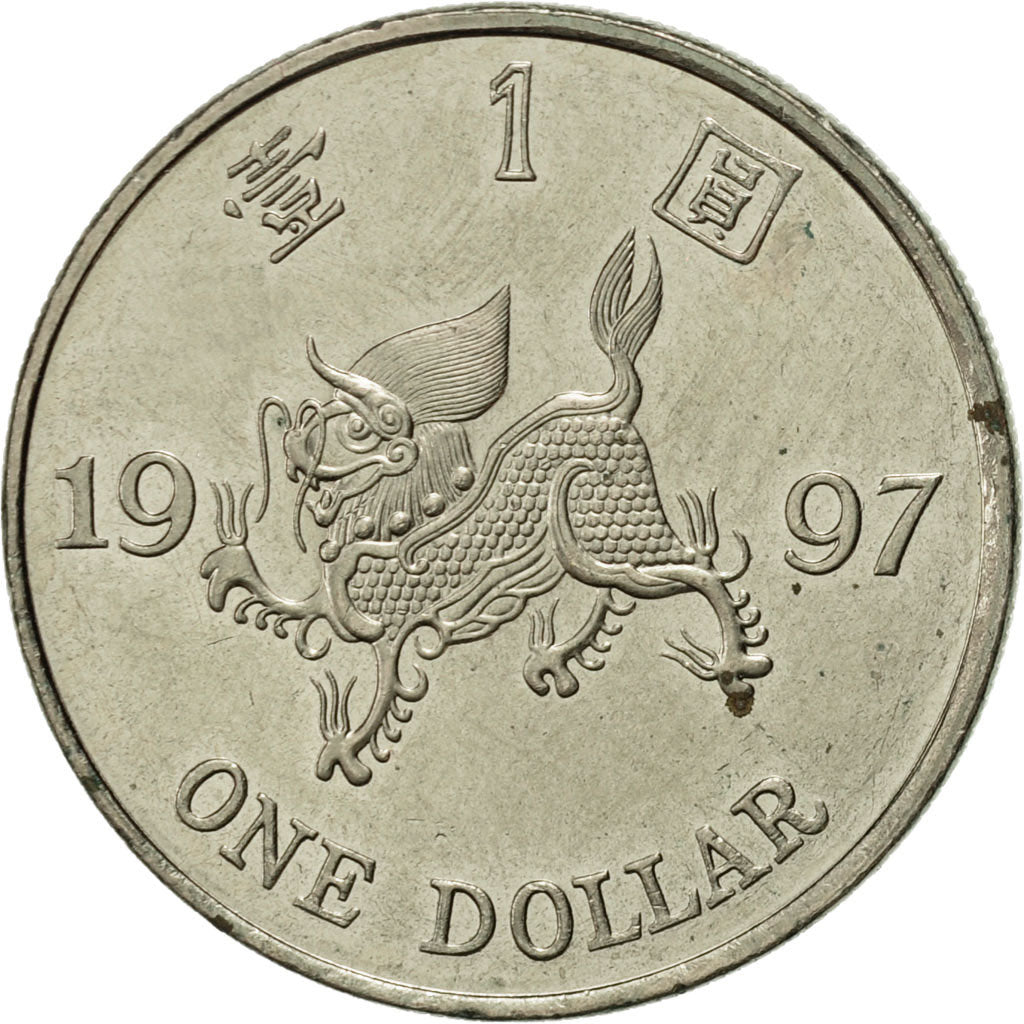 Hong Kong, Dollar, 1997, AU(55-58), Copper-nickel, KM:75