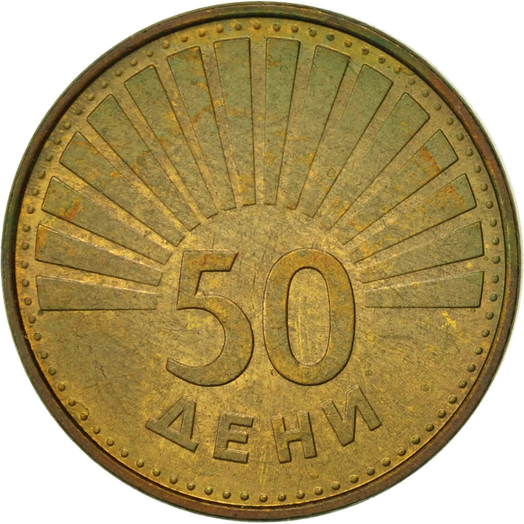 Coin, Macedonia, 50 Deni, 1993, EF(40-45), Brass, KM:1