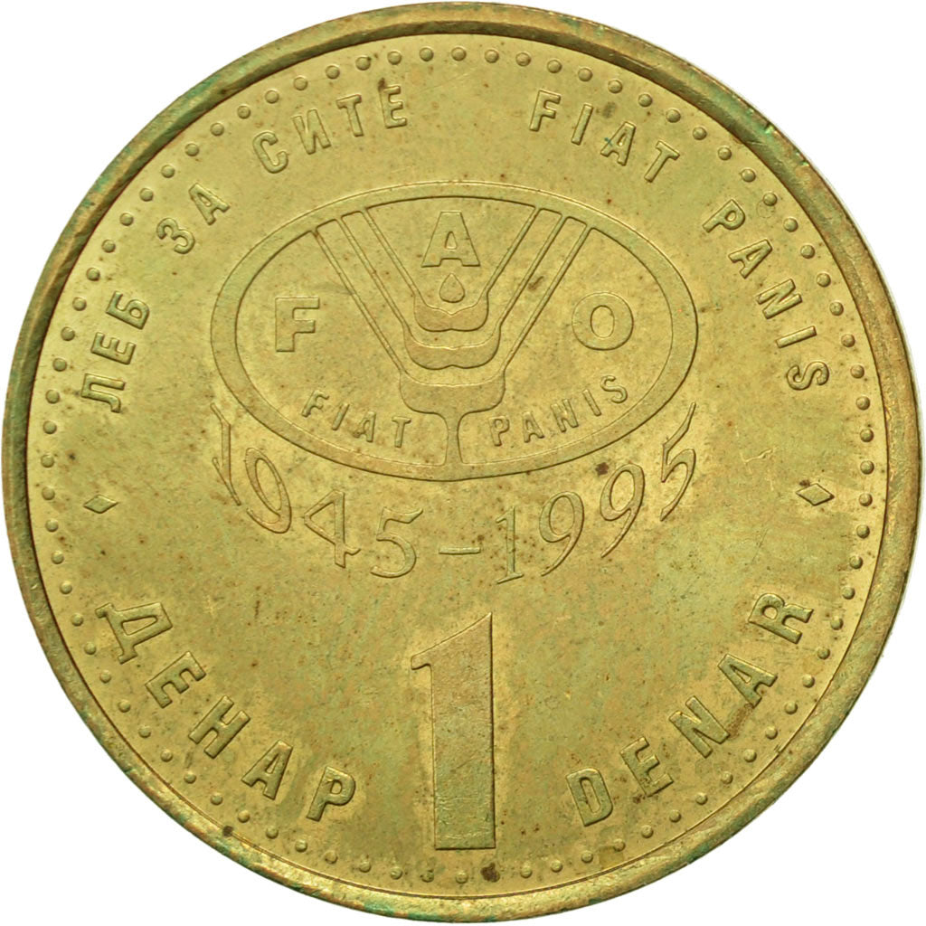 Macedonia, Denar, 1995, EF(40-45), Brass, KM:5