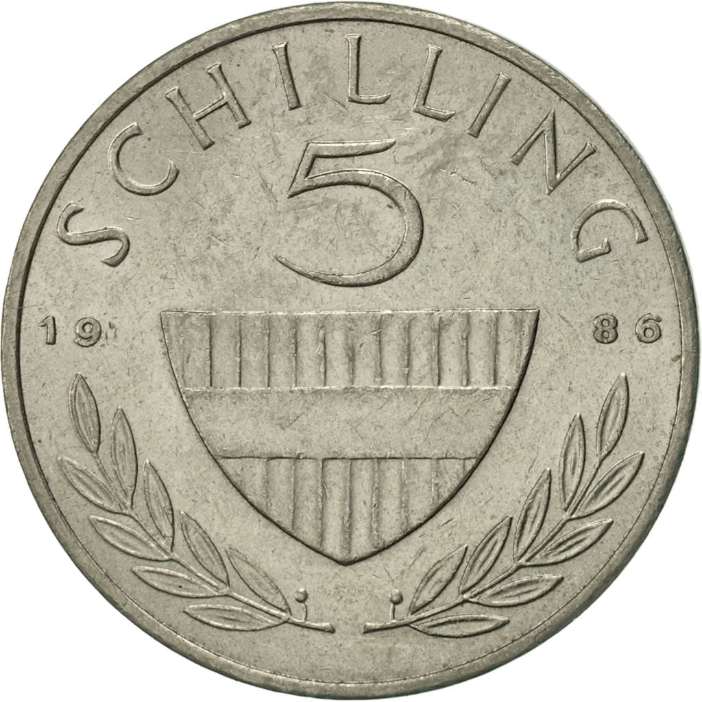 Coin, Austria, 5 Schilling, 1986, AU(55-58), Copper-nickel, KM:2889a