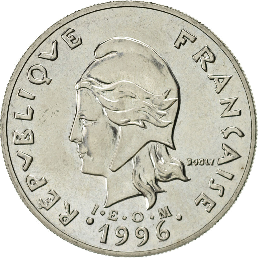 Coin, New Caledonia, 20 Francs, 1996, Paris, AU(55-58), Nickel, KM:12