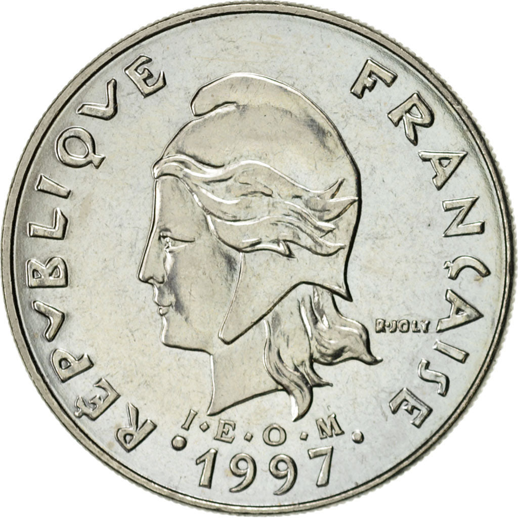 New Caledonia, 20 Francs, 1997, Paris, AU(55-58), Nickel, KM:12