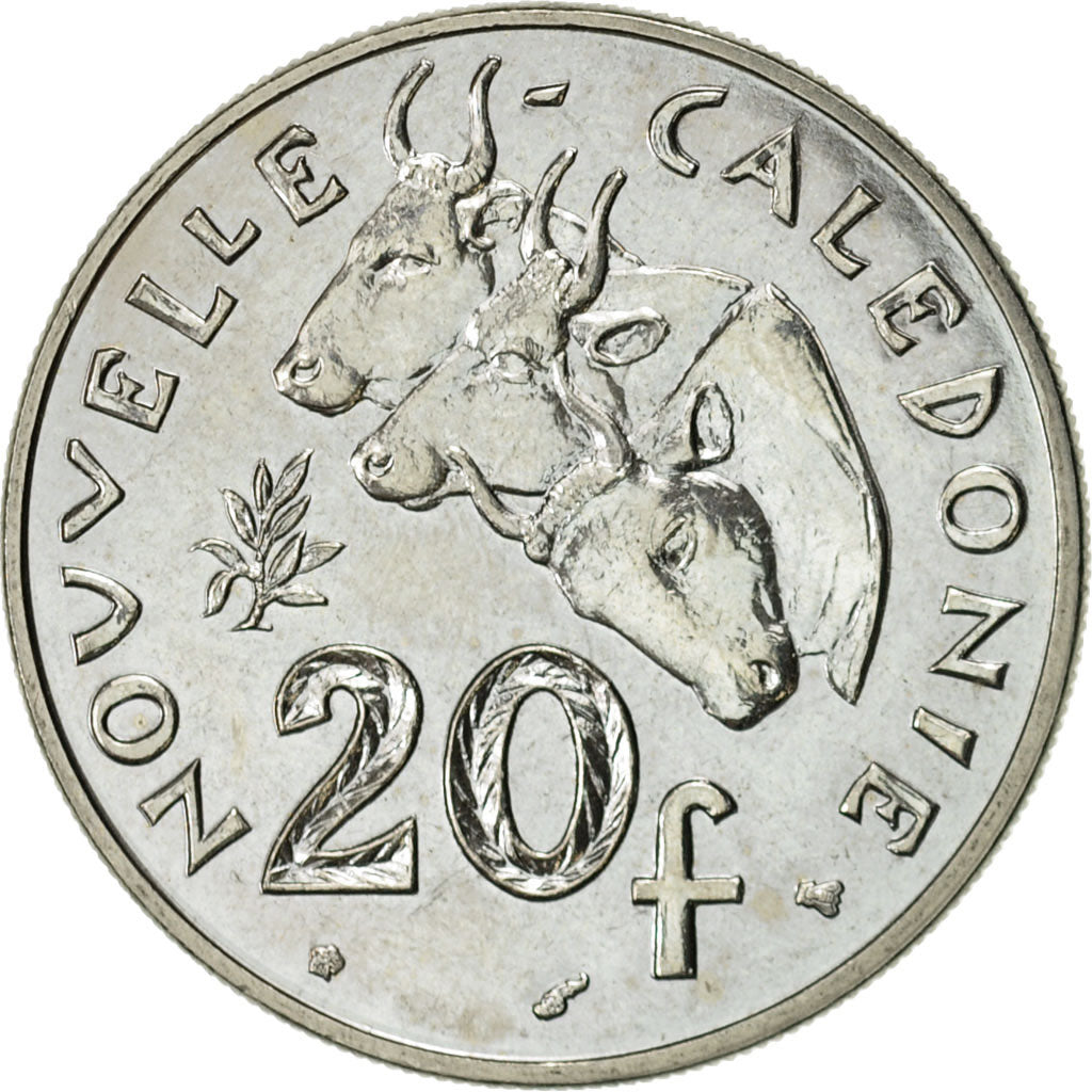 New Caledonia, 20 Francs, 1997, Paris, AU(55-58), Nickel, KM:12