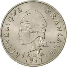 Moneda, Nueva Caledonia, 20 Francs, 1977, Paris, MBC+, Níquel, KM:12