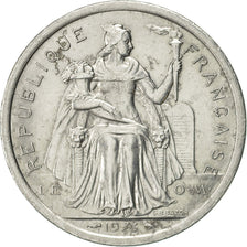 Moneda, Nueva Caledonia, 2 Francs, 1973, Paris, MBC+, Aluminio, KM:14