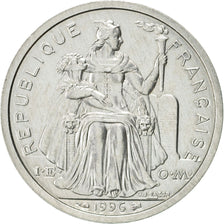 Coin, New Caledonia, 2 Francs, 1996, Paris, AU(55-58), Aluminum, KM:14