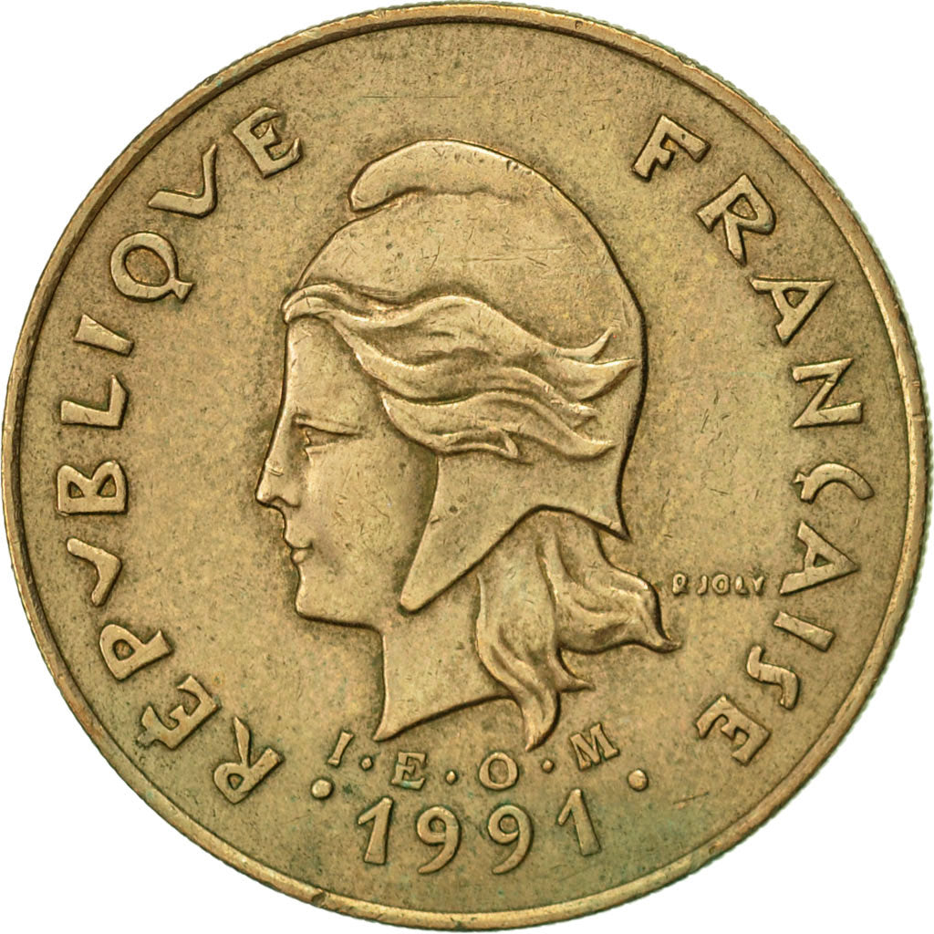 Coin, New Caledonia, 100 Francs, 1991, Paris, AU(50-53), Nickel-Bronze, KM:15