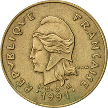 Coin, New Caledonia, 100 Francs, 1991, Paris, AU(50-53), Nickel-Bronze, KM:15