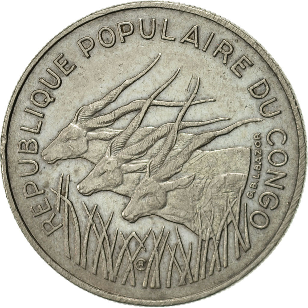 Congo Republic, 100 Francs, 1971, Paris, AU(50-53), Nickel, KM:1