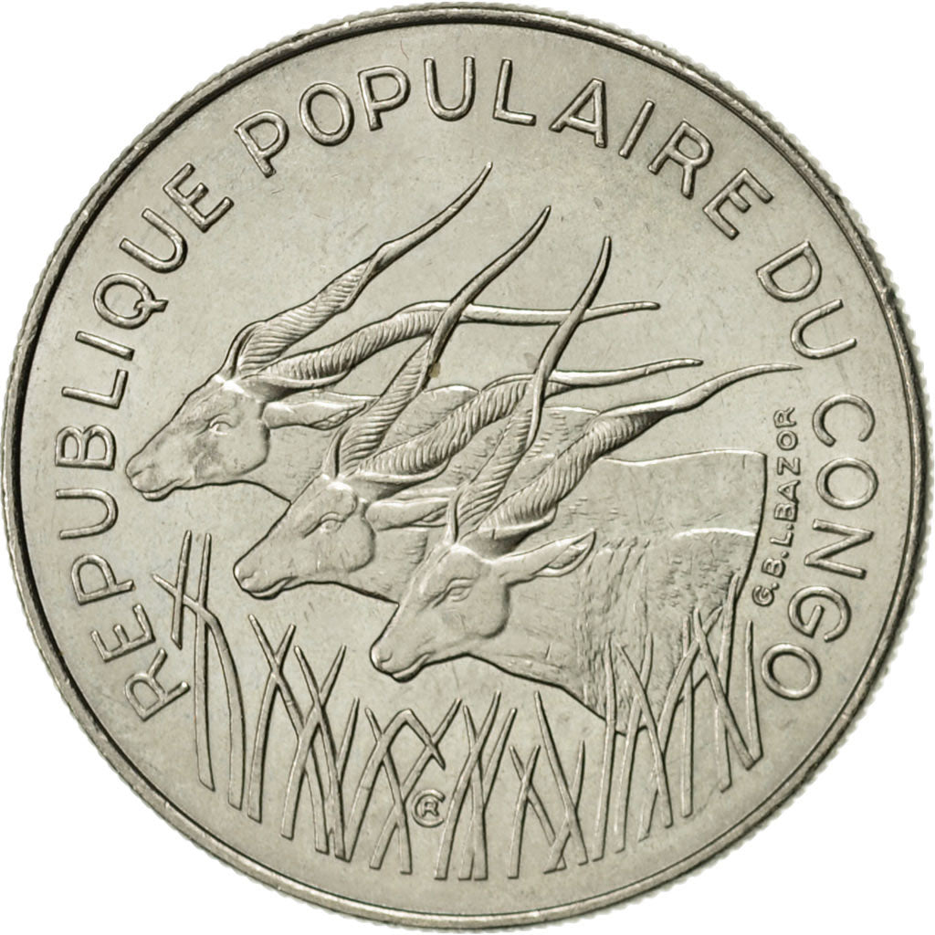 Repubblica del Congo, 100 Francs, 1983, Paris, SPL-, Nichel, KM:2