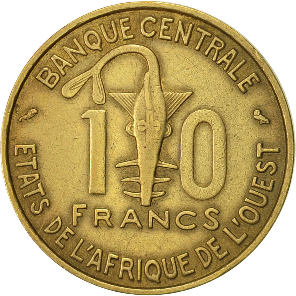 West African States, 10 Francs, 1959, Paris, AU(50-53), Aluminum-Bronze, KM:1