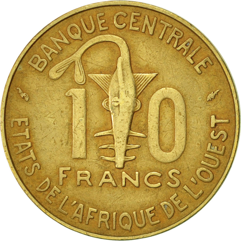 Coin, West African States, 10 Francs, 1987, Paris, VF(30-35), Aluminum-Bronze