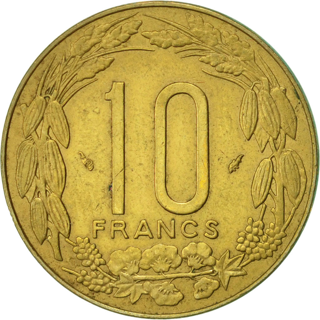 Coin, Central African States, 10 Francs, 1975, Paris, EF(40-45)