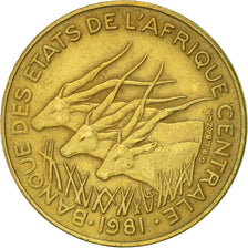 Moneda, Estados del África central, 10 Francs, 1981, Paris, MBC, Aluminio -