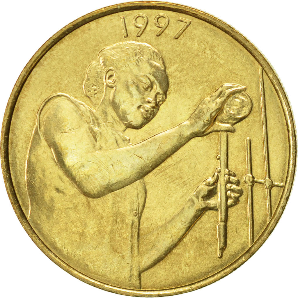 Moneda, Estados del África Occidental, 25 Francs, 1997, Paris, MBC+, Aluminio -