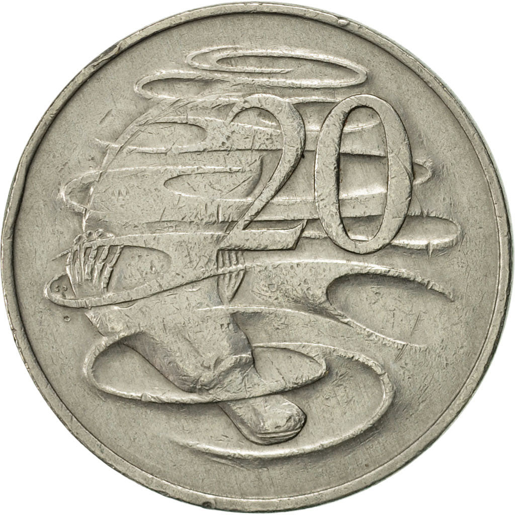 Australia, Elizabeth II, 20 Cents, 1966, MBC+, Cobre - níquel, KM:66