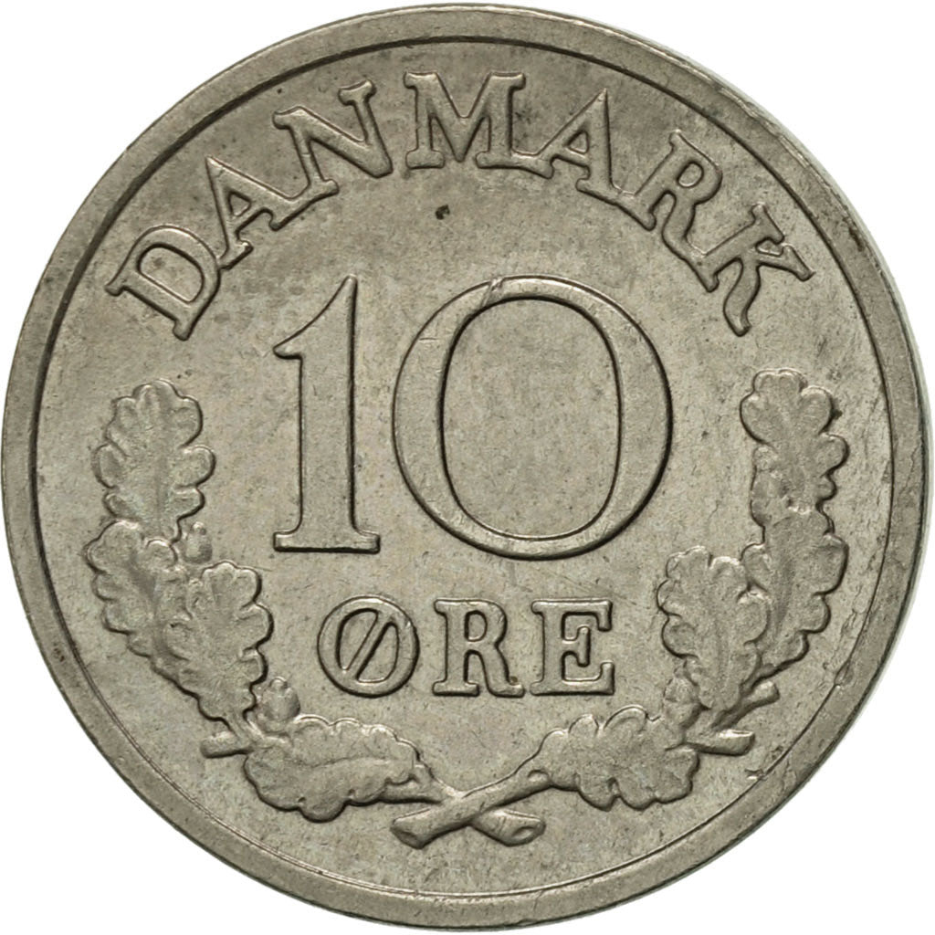 Coin, Denmark, Frederik IX, 10 Öre, 1970, Copenhagen, AU(50-53), Copper-nickel
