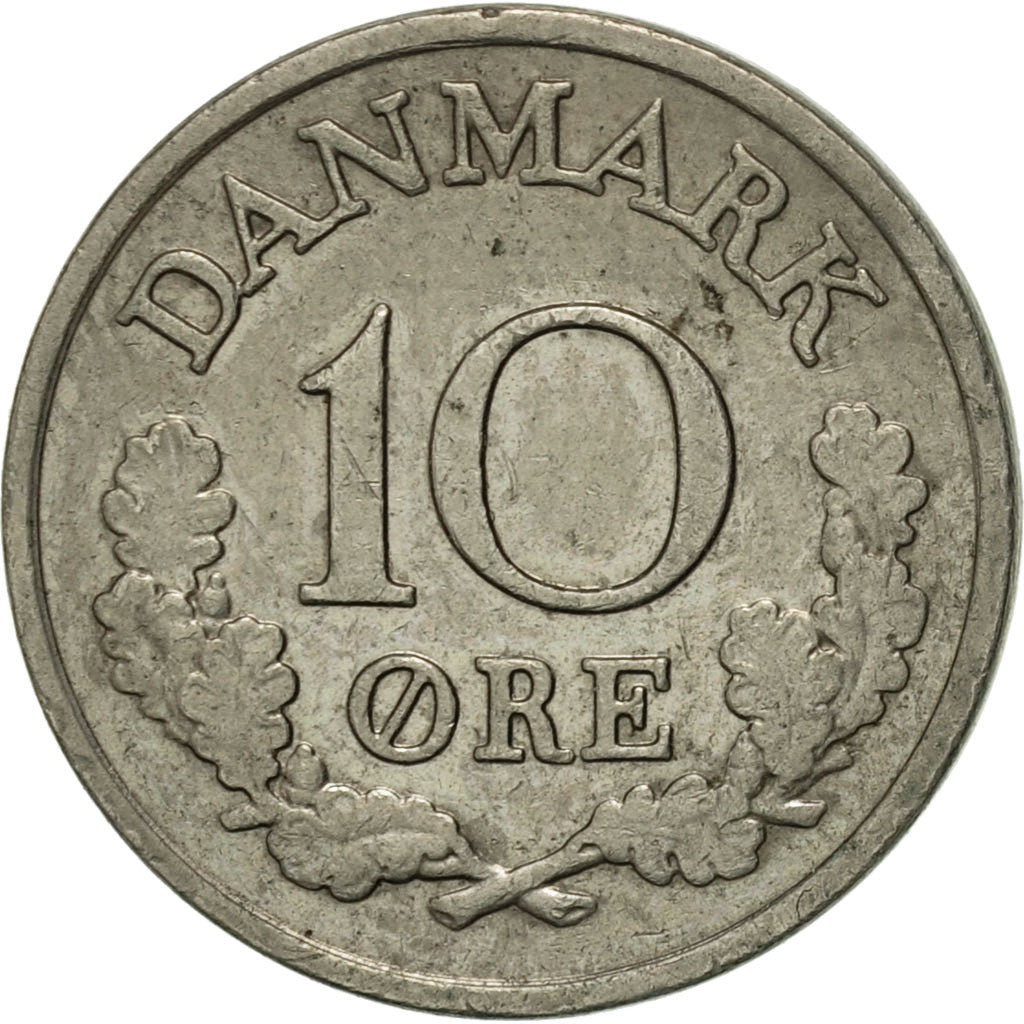 Coin, Denmark, Frederik IX, 10 Öre, 1972, Copenhagen, AU(50-53), Copper-nickel