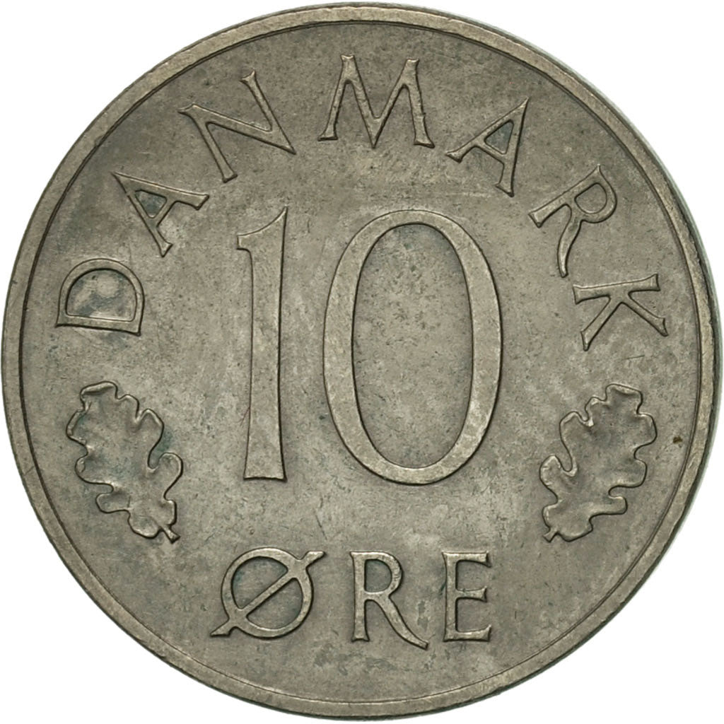 Coin, Denmark, Margrethe II, 10 Öre, 1974, Copenhagen, AU(50-53)