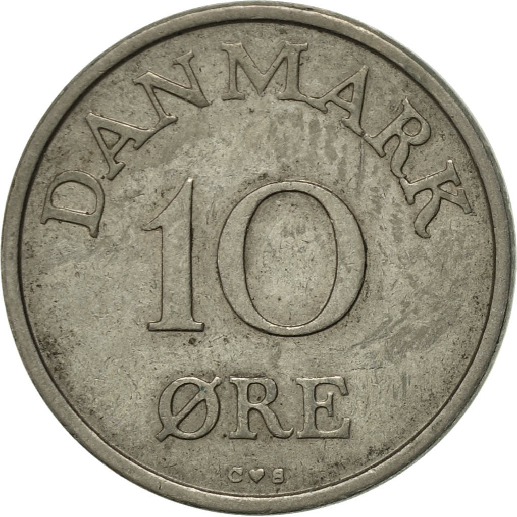 Münze, Dänemark, Frederik IX, 10 Öre, 1958, Copenhagen, SS, Copper-nickel