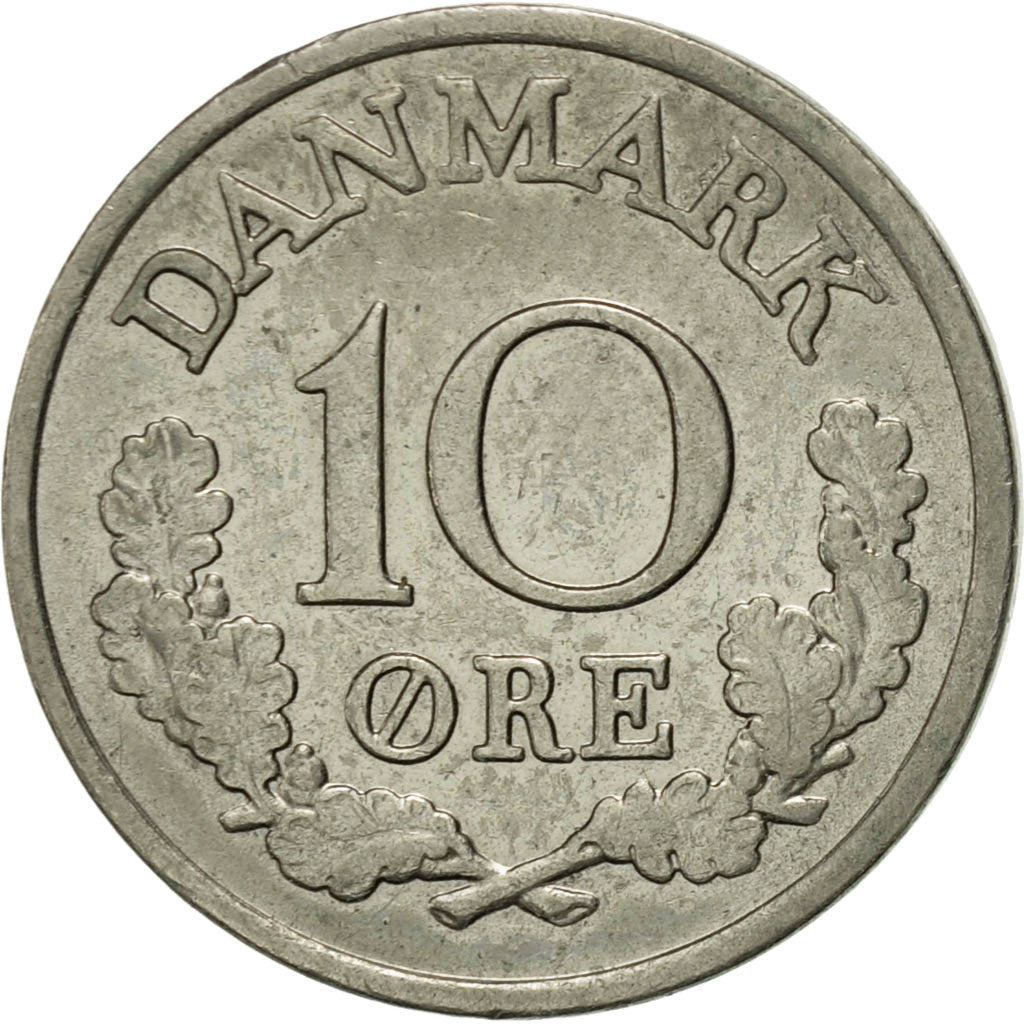 Coin, Denmark, Frederik IX, 10 Öre, 1961, Copenhagen, AU(50-53), Copper-nickel