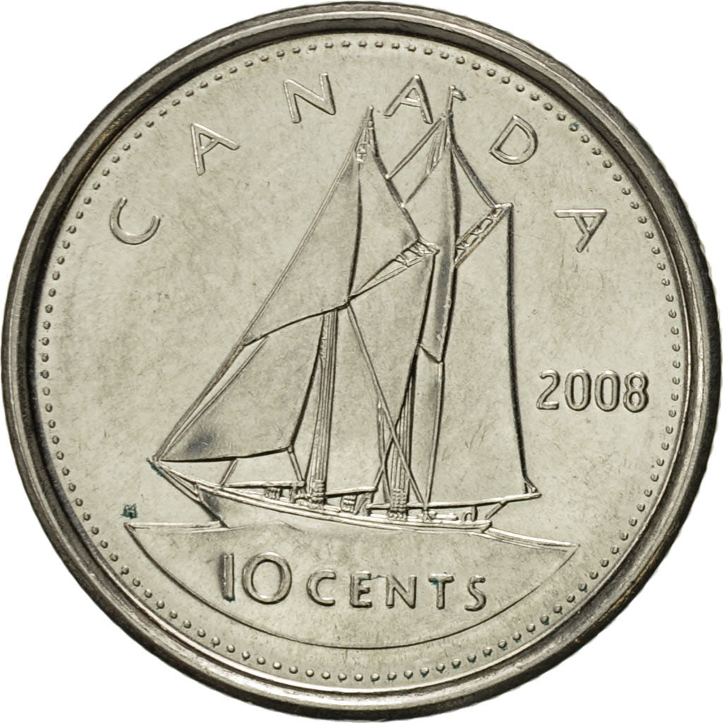 Coin, Canada, Elizabeth II, 10 Cents, 2008, Royal Canadian Mint, Winnipeg