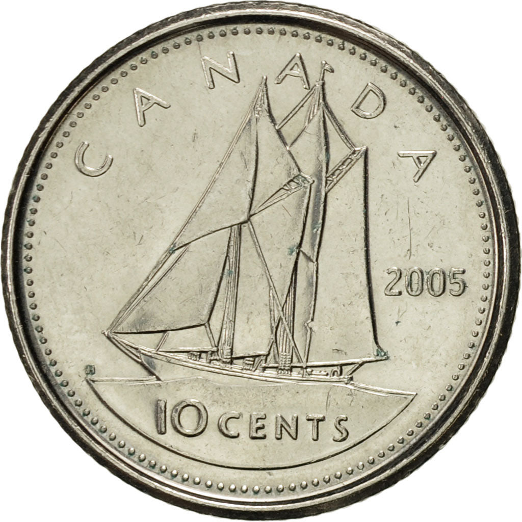 Monnaie, Canada, Elizabeth II, 10 Cents, 2005, Royal Canadian Mint, SUP, Nickel