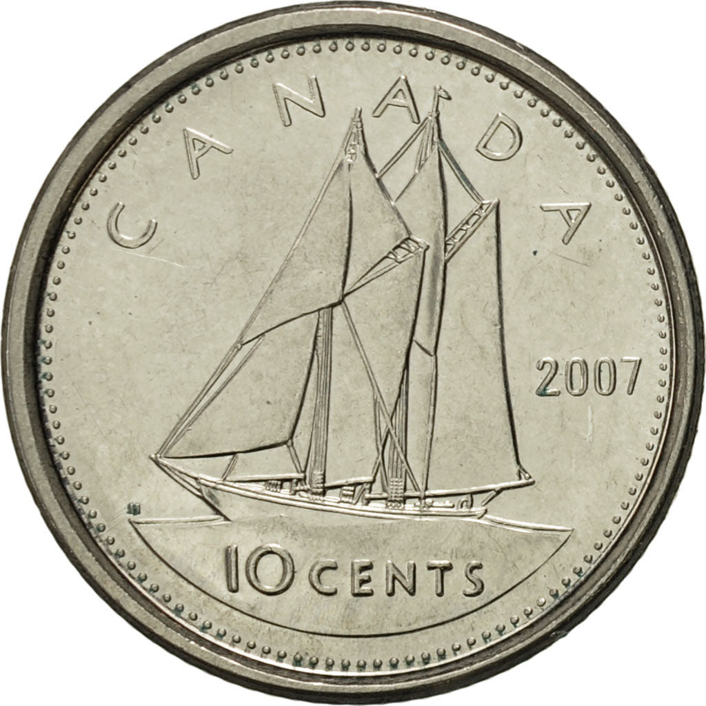 Coin, Canada, Elizabeth II, 10 Cents, 2007, Royal Canadian Mint, Winnipeg