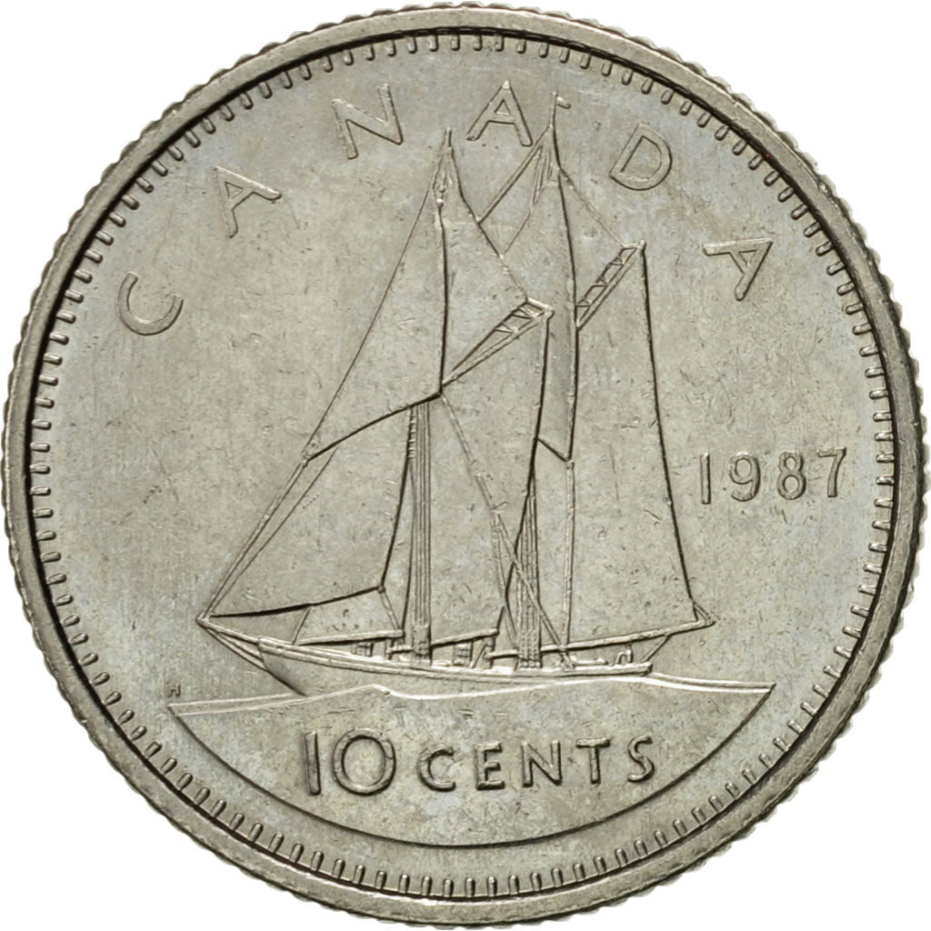 Coin, Canada, Elizabeth II, 10 Cents, 1987, Royal Canadian Mint, Ottawa