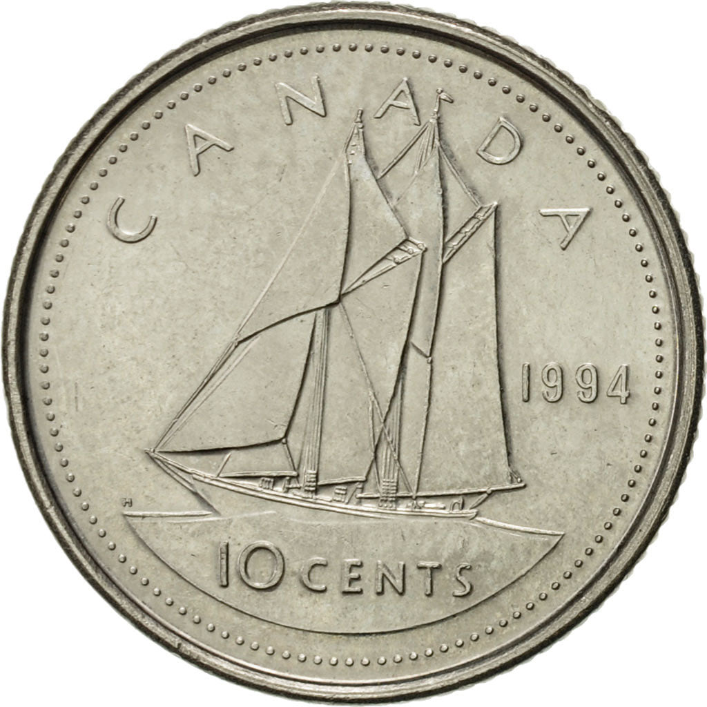 Coin, Canada, Elizabeth II, 10 Cents, 1994, Royal Canadian Mint, Ottawa
