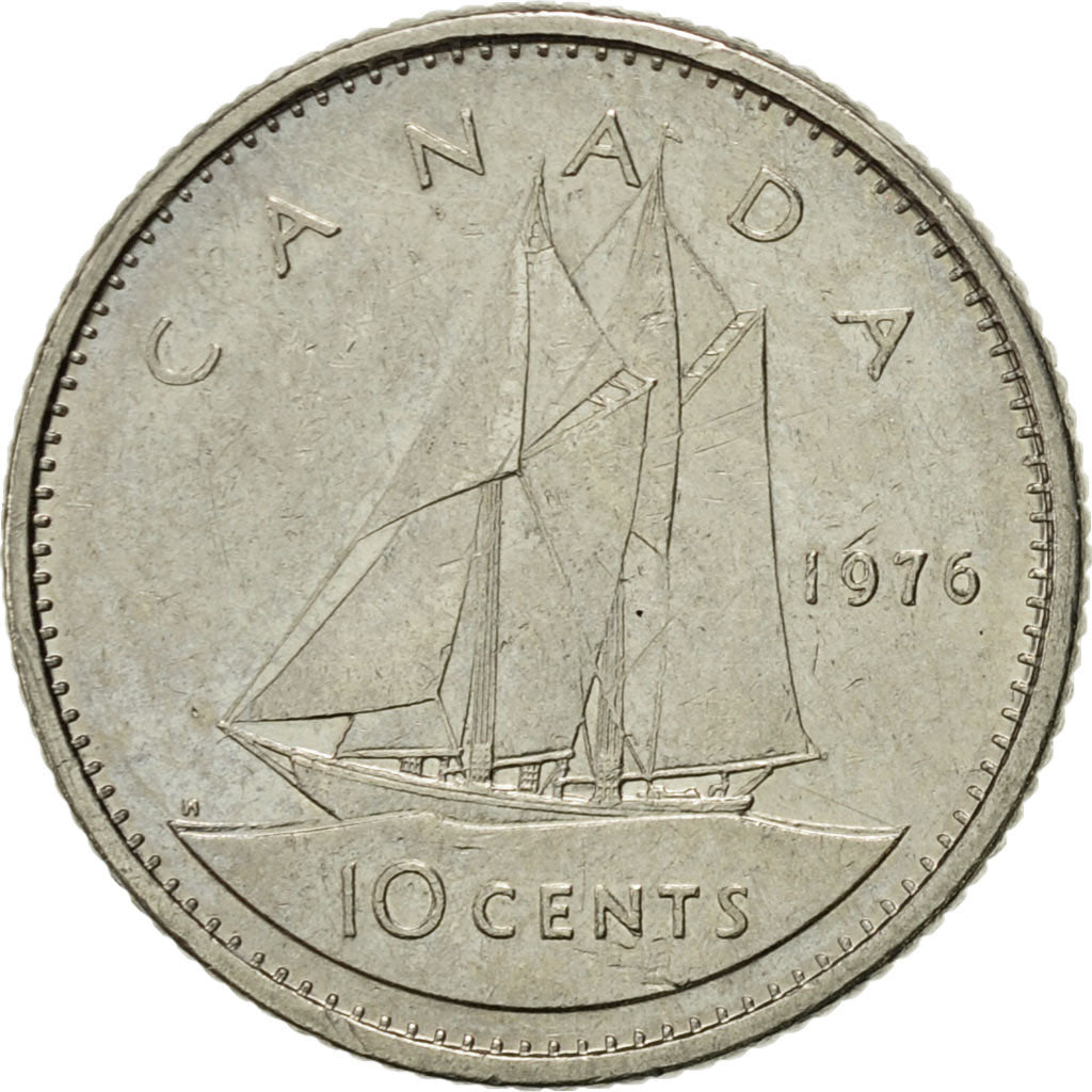 Coin, Canada, Elizabeth II, 10 Cents, 1976, Royal Canadian Mint, Ottawa