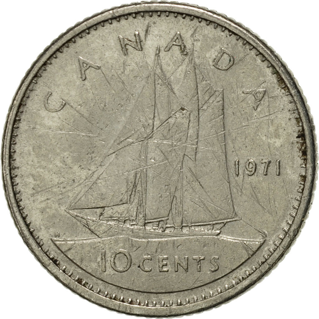 Coin, Canada, Elizabeth II, 10 Cents, 1971, Royal Canadian Mint, Ottawa