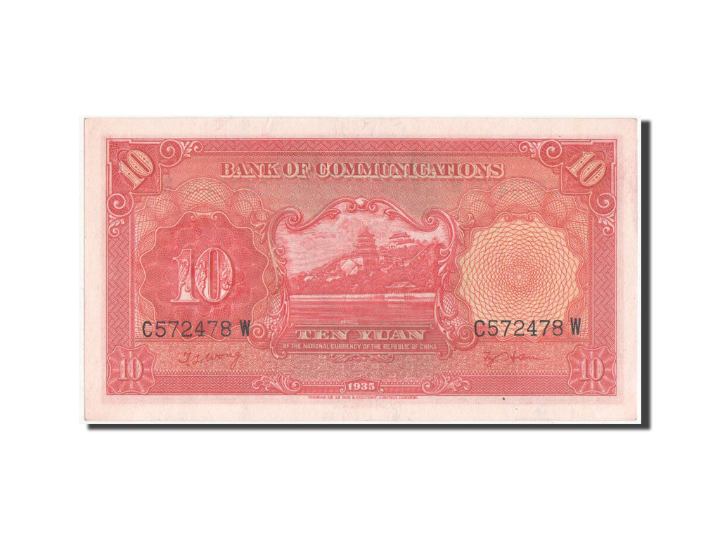 Biljet, China, 10 Yüan, 1935, SUP+